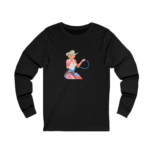 Cowgirl with Lasso Unisex Jersey Long Sleeve Tee