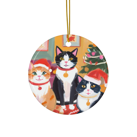 The Cutest Santa Elves Ever Ceramic Ornament