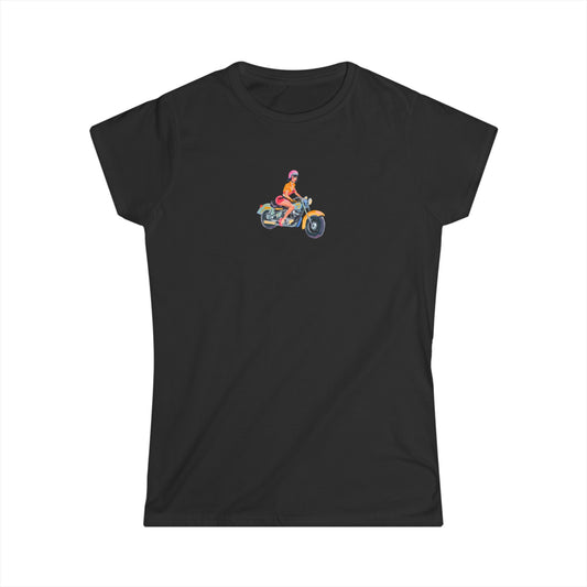 Retro Cycle Girl Women's Softstyle Tee