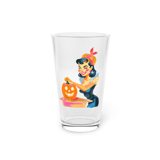 Pin up Pumpkin Carver Pint Glass, 16oz