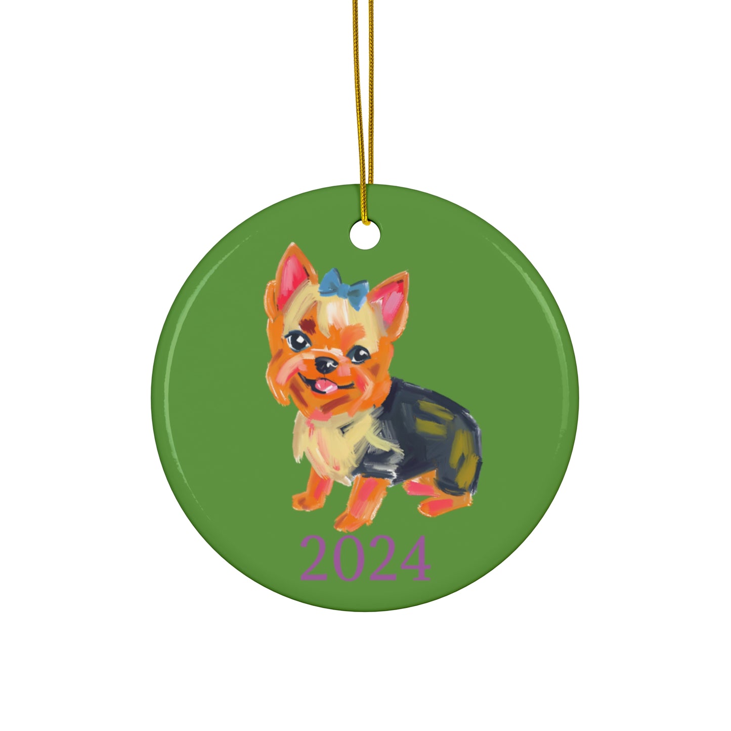 Pudding the Yorkshire Terrier Ceramic Ornament