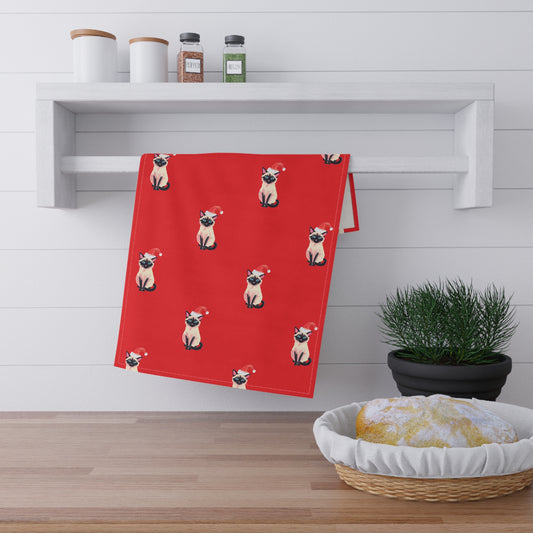 Merry Siamese Tea Towel Cotton Twill