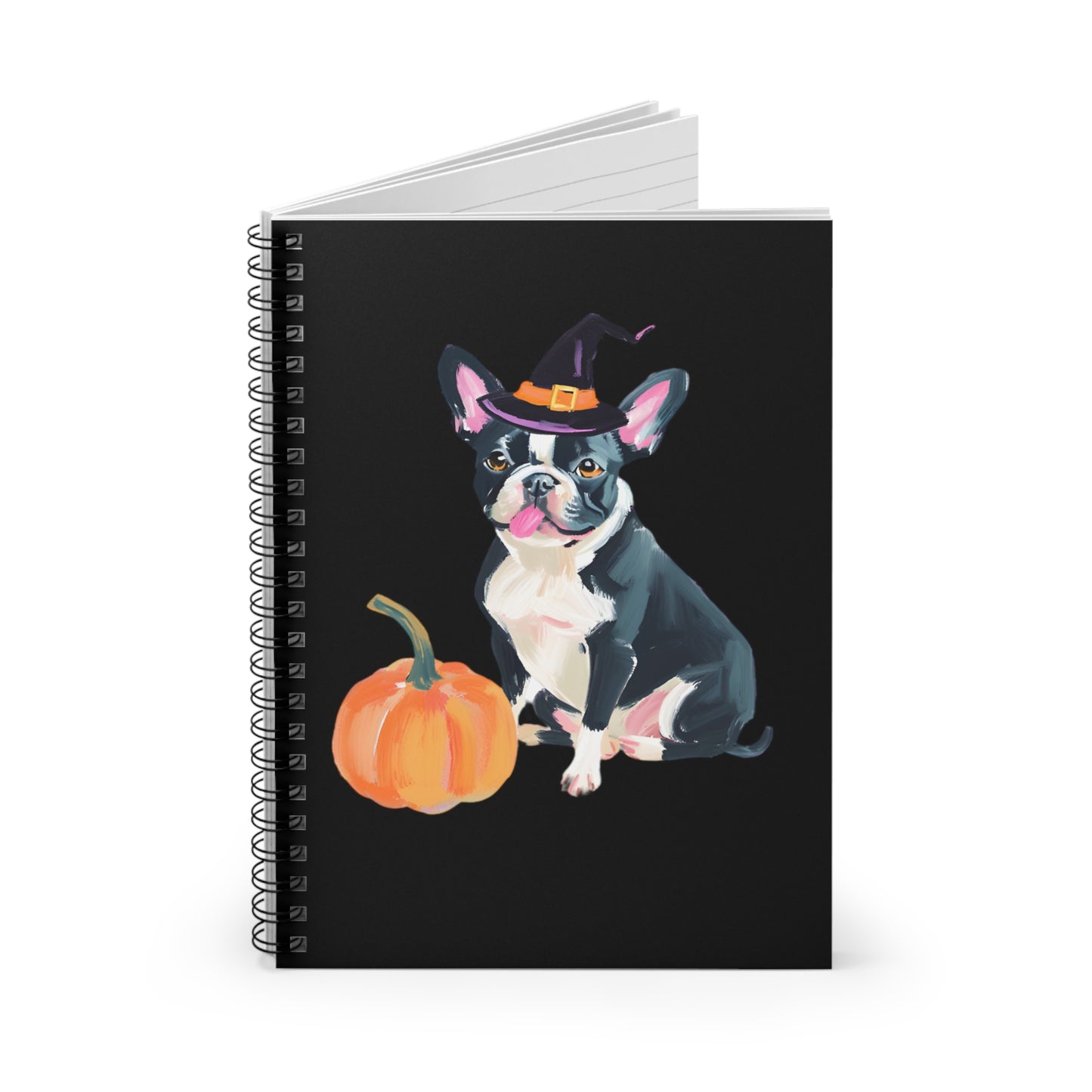 Frenchie Witch Spiral Notebook - Ruled Line