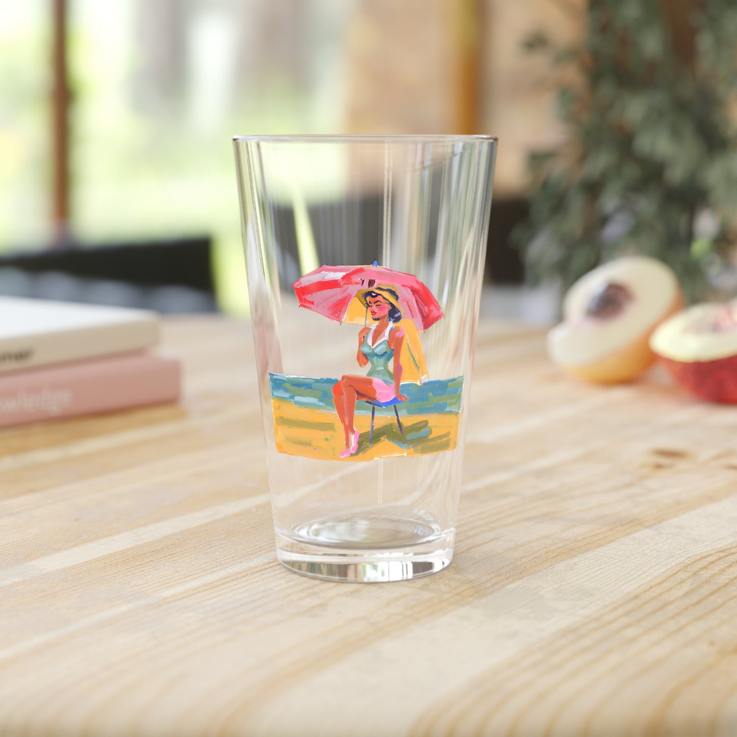 Bettina Loves the Beach Pint Glass, 16oz