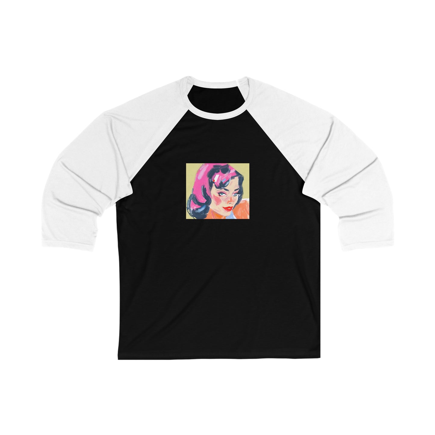 Divinia with the Pink Hair Unisex 3\4 Sleeve Baseball Tee