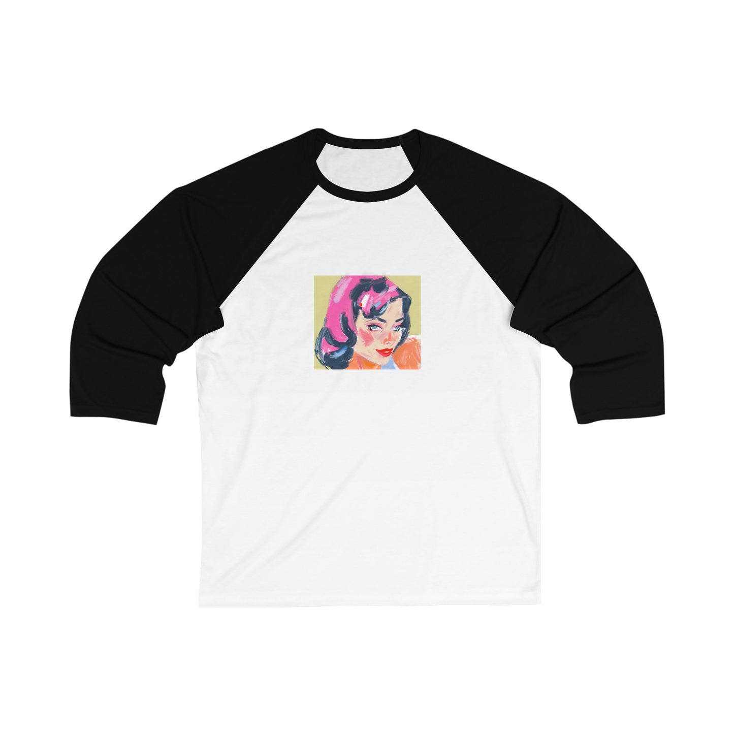 Divinia with the Pink Hair Unisex 3\4 Sleeve Baseball Tee