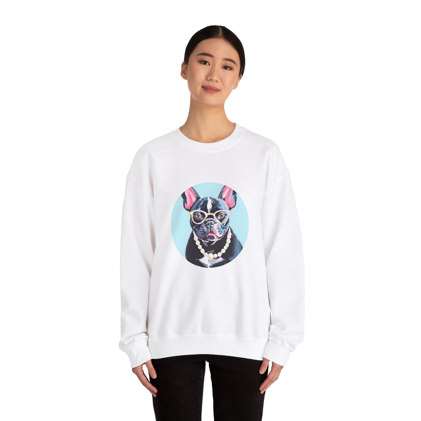 Pearl the Fancy Frenchie Unisex Heavy Blend™ Crewneck Sweatshirt