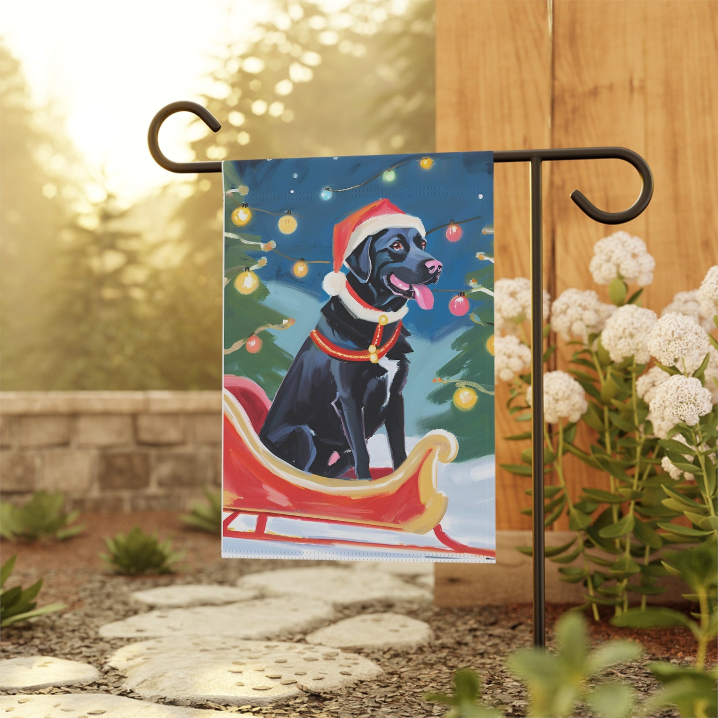 Black Lab Christmas Garden & House Banner