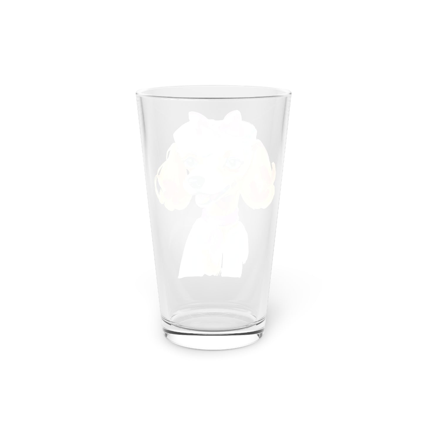 Monique the Poodle Pint Glass, 16oz