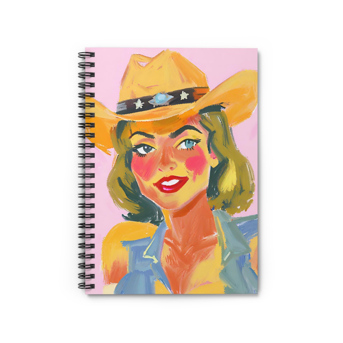 Retro Cowgirl Spiral Notebook - Ruled Line