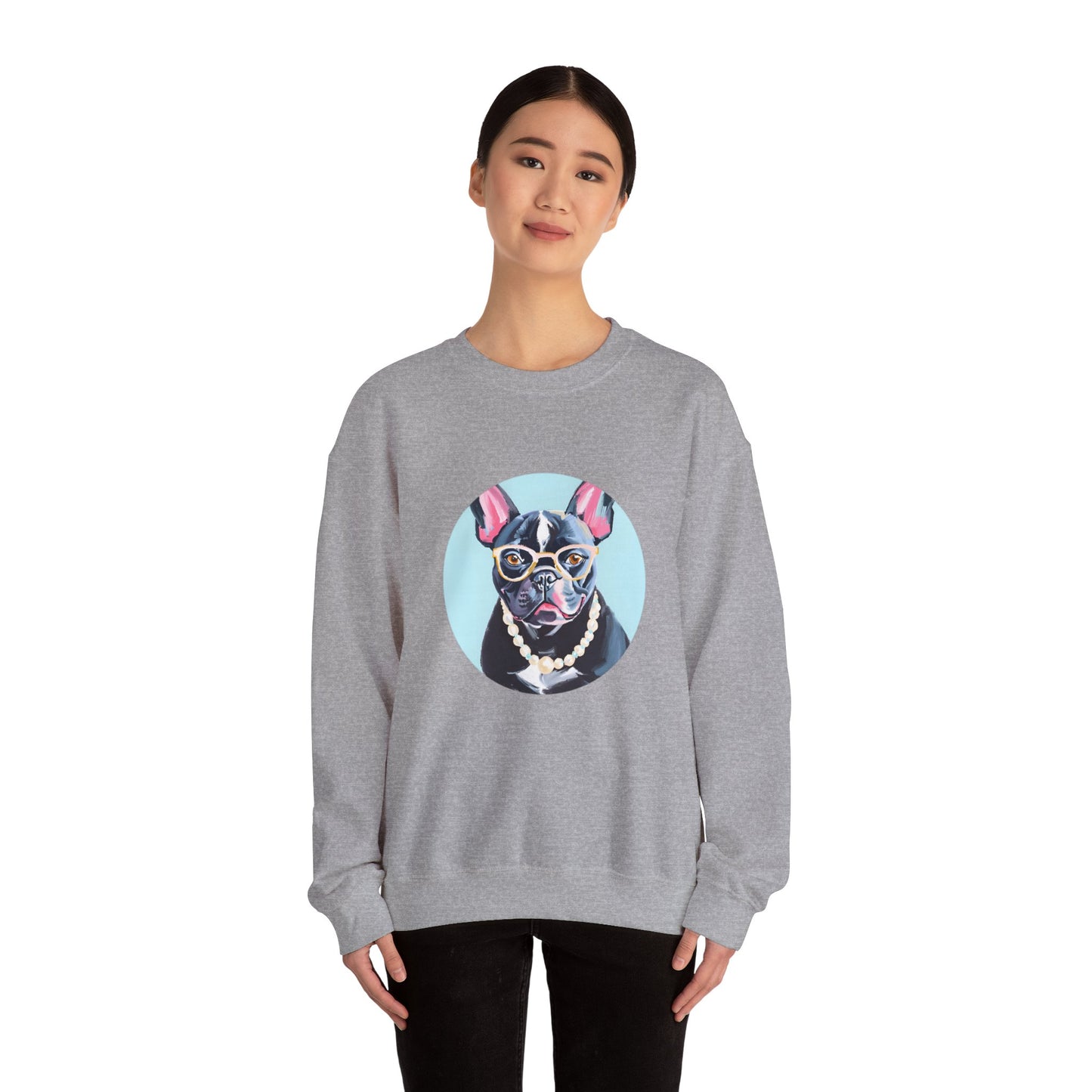 Pearl the Fancy Frenchie Unisex Heavy Blend™ Crewneck Sweatshirt