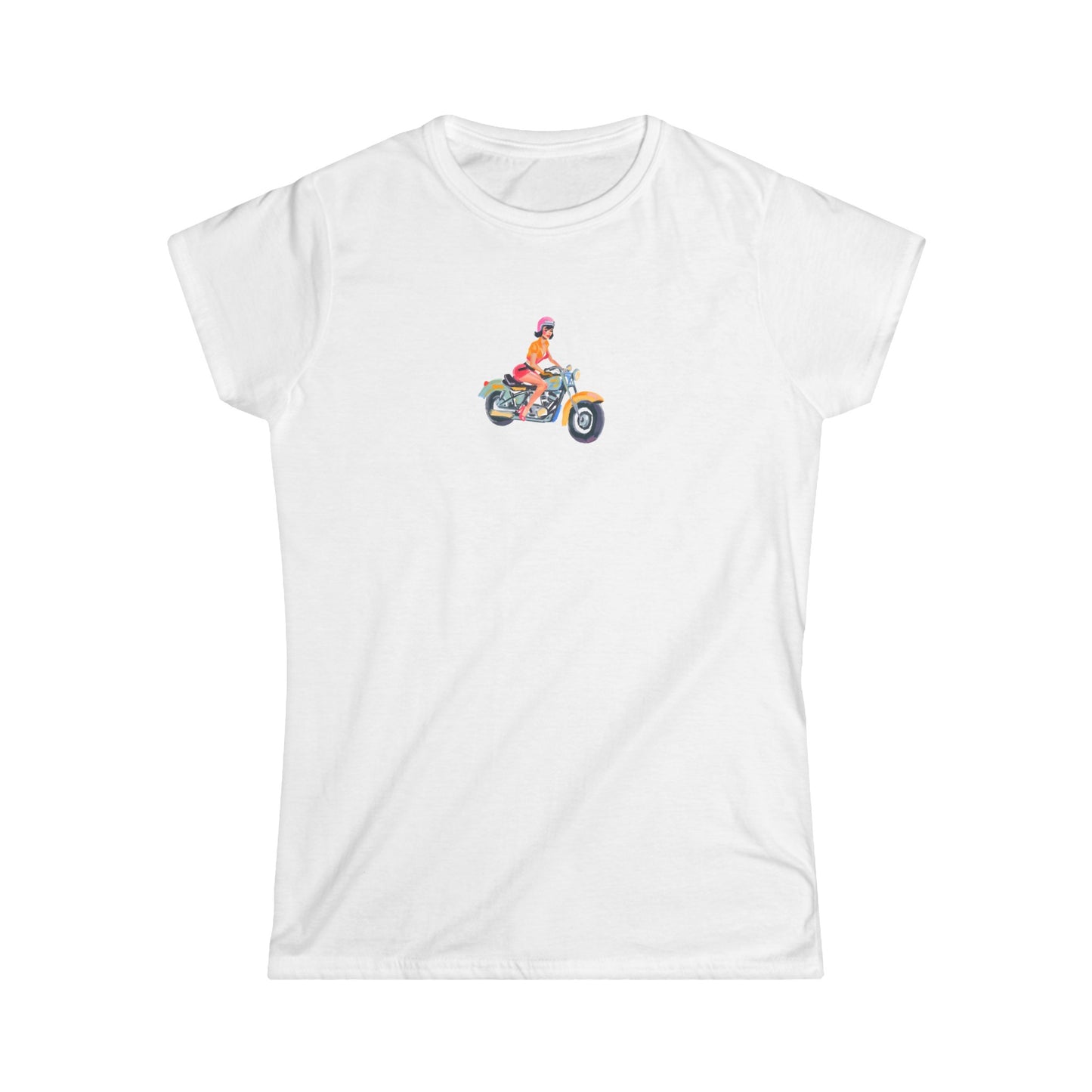 Retro Cycle Girl Women's Softstyle Tee