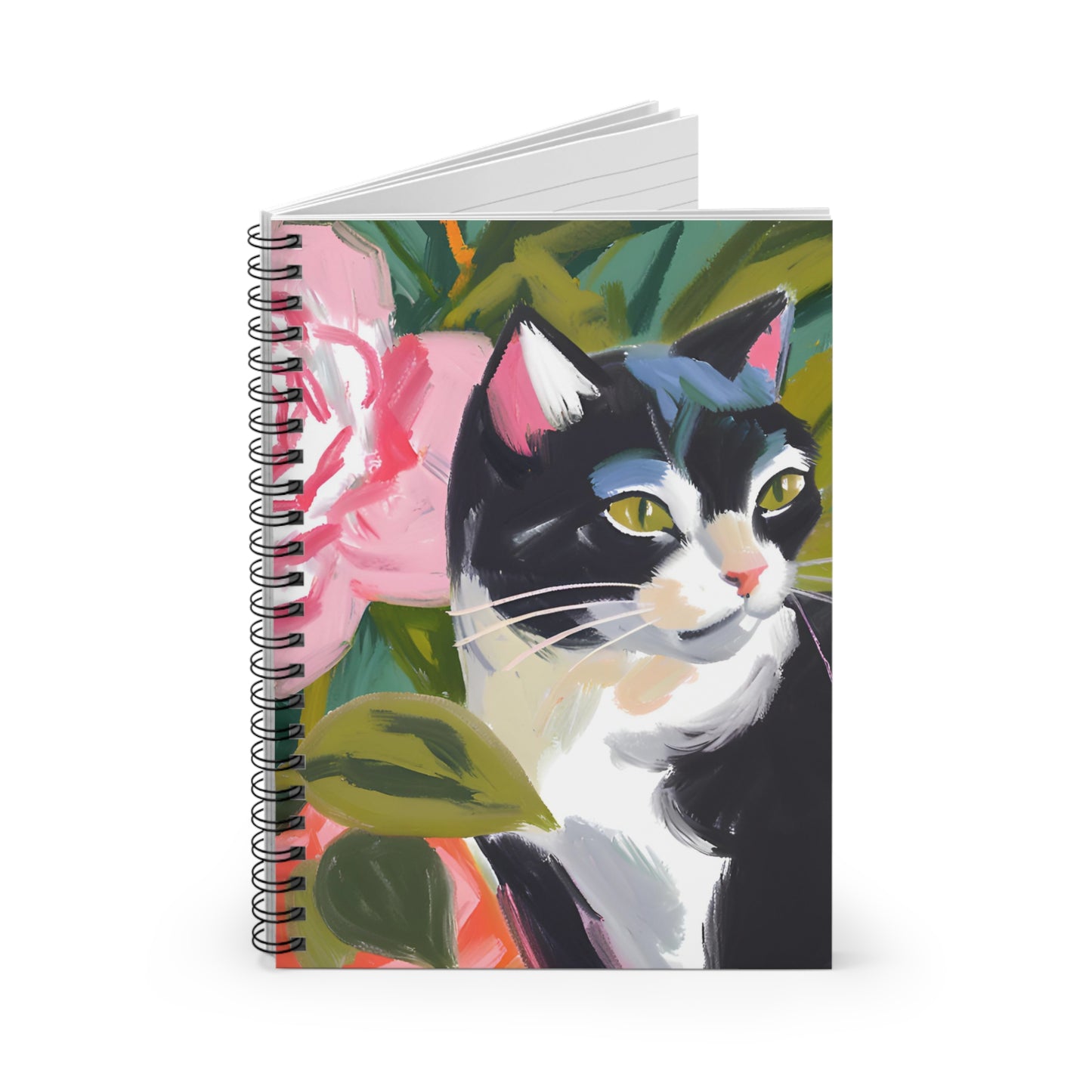 Rose the Garden Kitty Spiral Notebook - Ruled Line