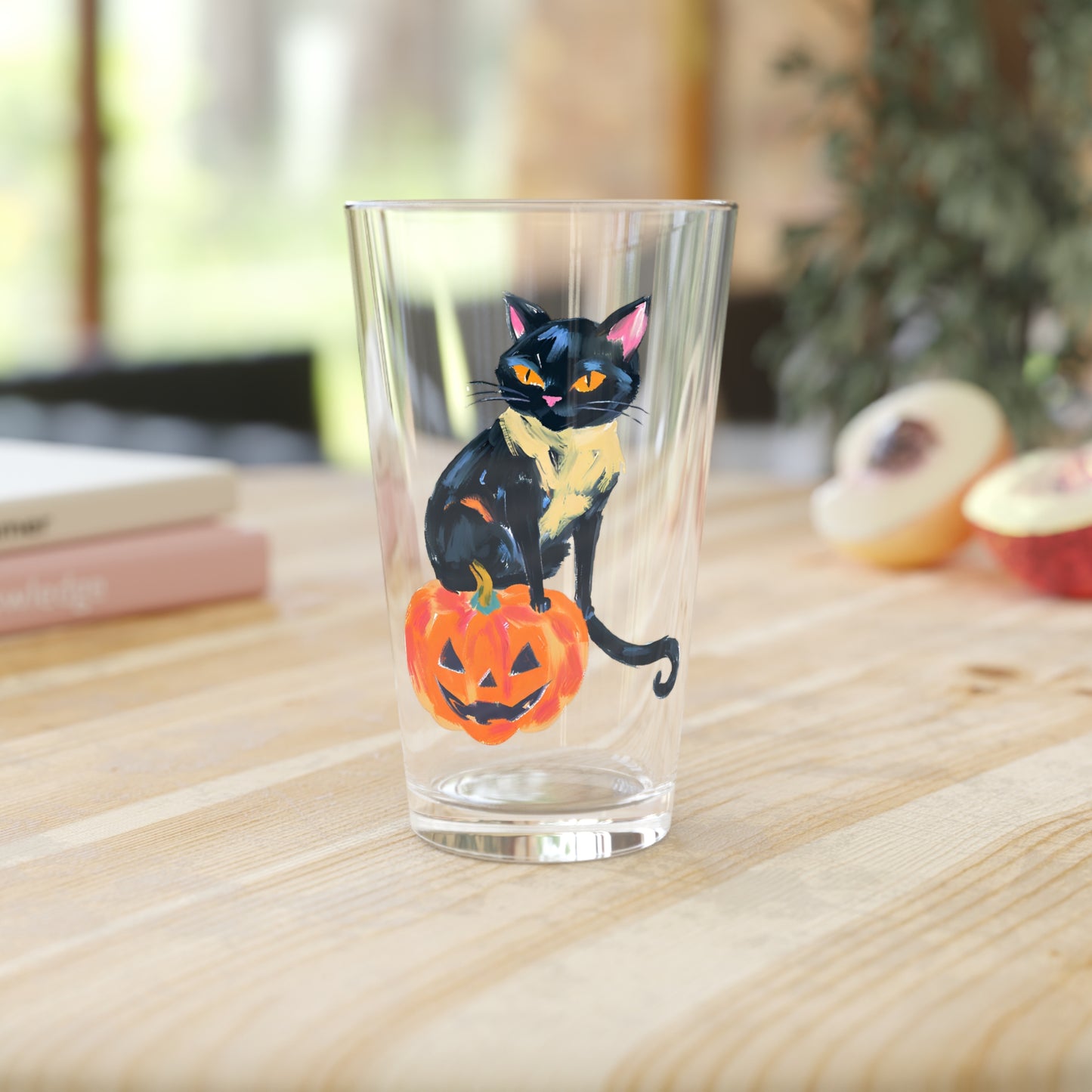 Pumpkin Kitty Pint Glass, 16oz