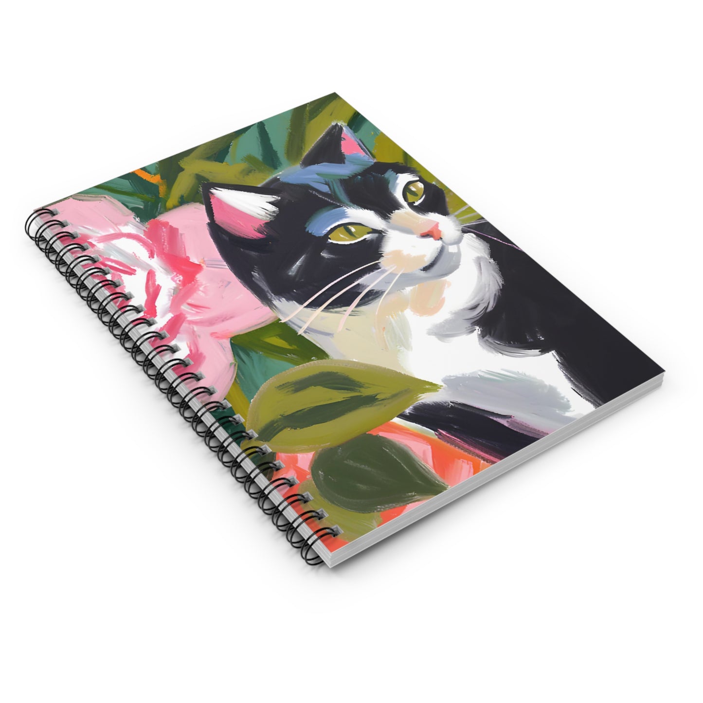 Rose the Garden Kitty Spiral Notebook - Ruled Line