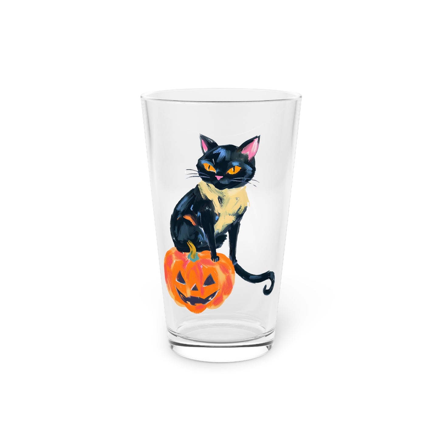 Pumpkin Kitty Pint Glass, 16oz