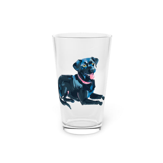 Lolly the Black Lab Pint Glass, 16oz