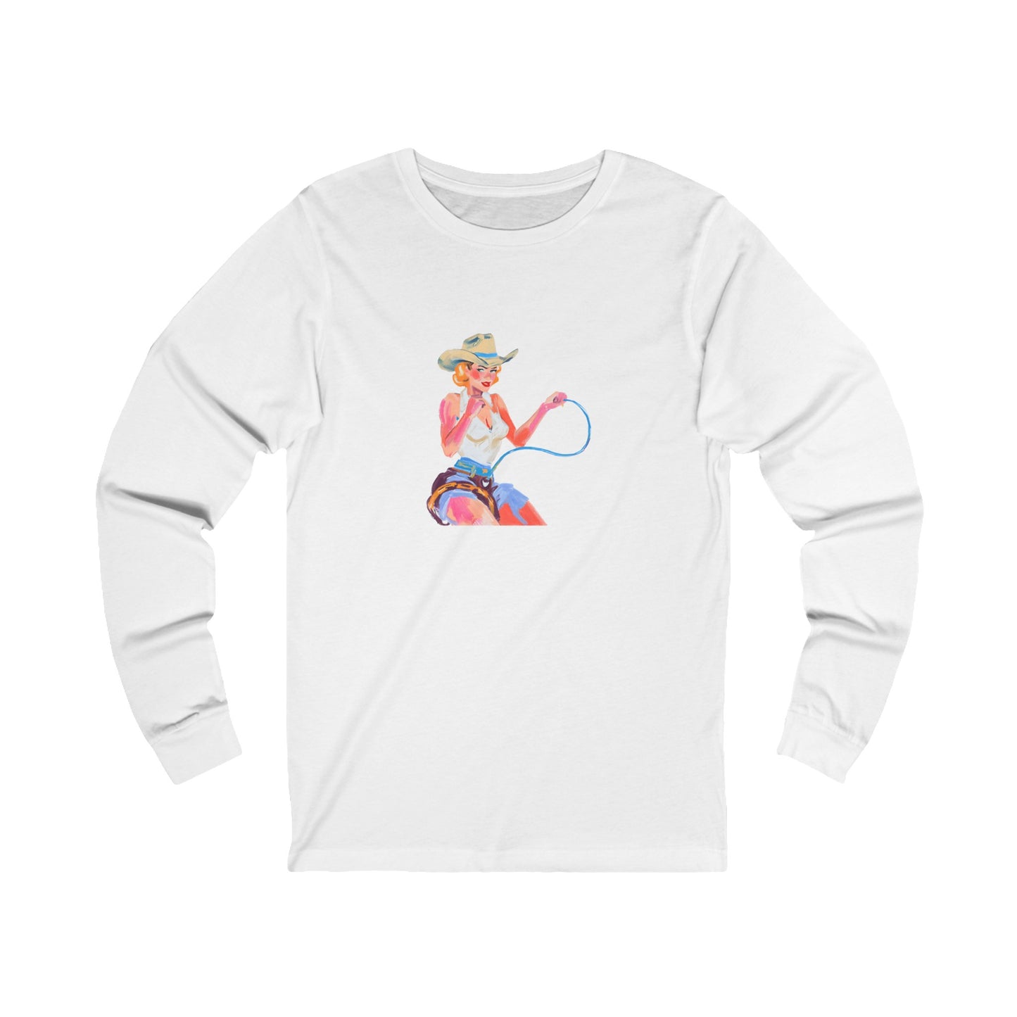 Cowgirl with Lasso Unisex Jersey Long Sleeve Tee