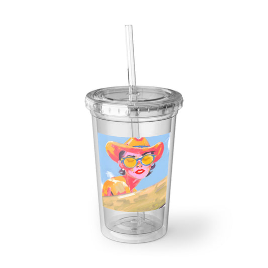 To Go Acrylic Cup with lid and straw "AnnaLee"