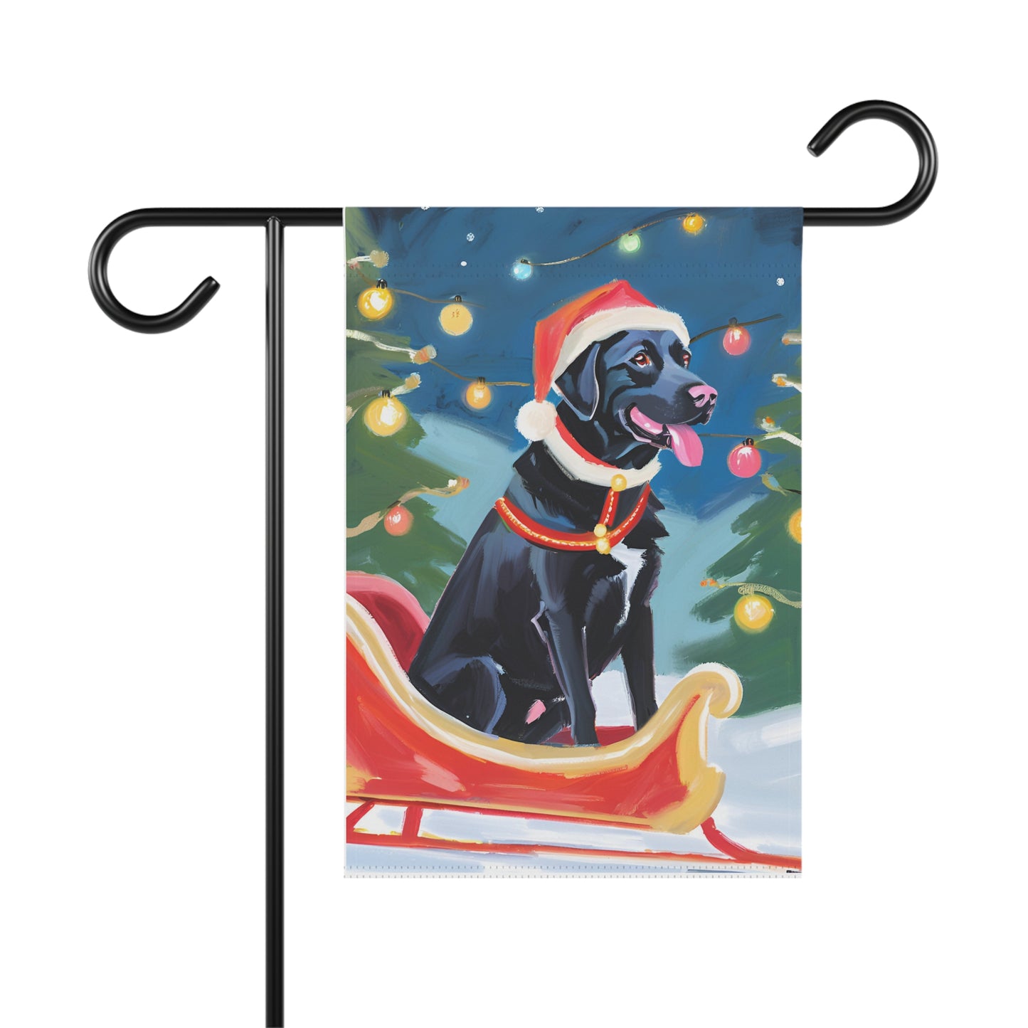 Black Lab Christmas Garden & House Banner