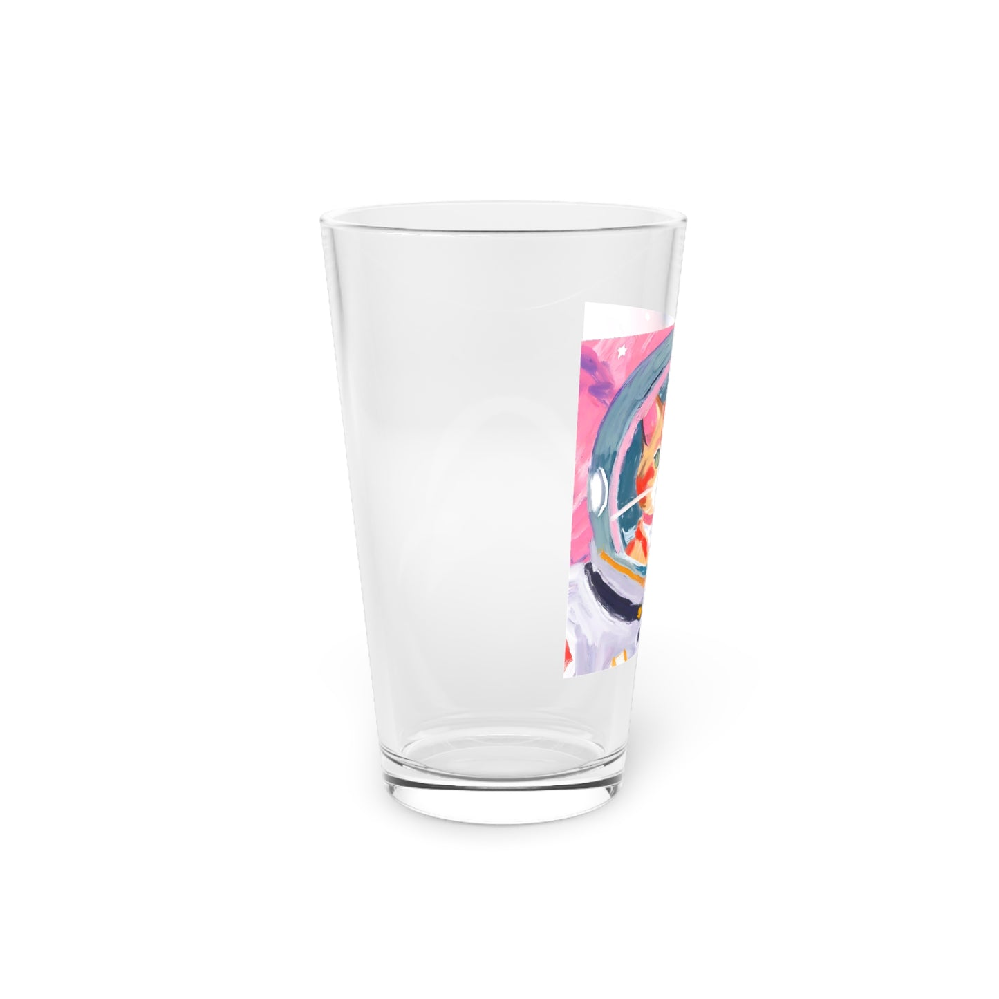 Astro Cat Heads to Space Pint Glass, 16oz