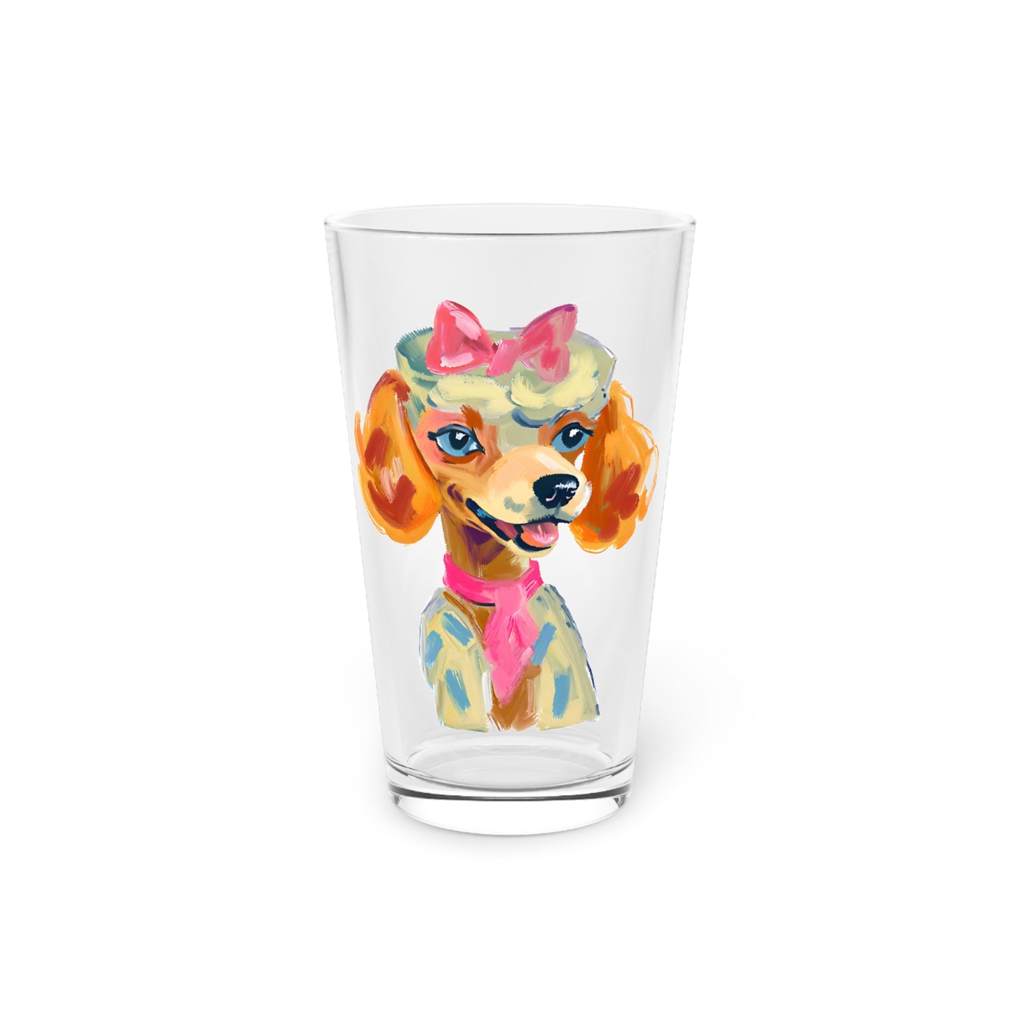 Monique the Poodle Pint Glass, 16oz