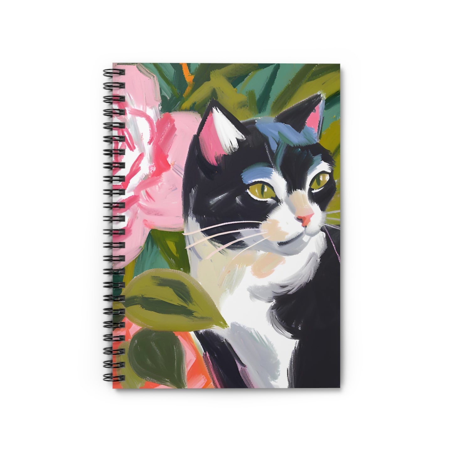 Rose the Garden Kitty Spiral Notebook - Ruled Line