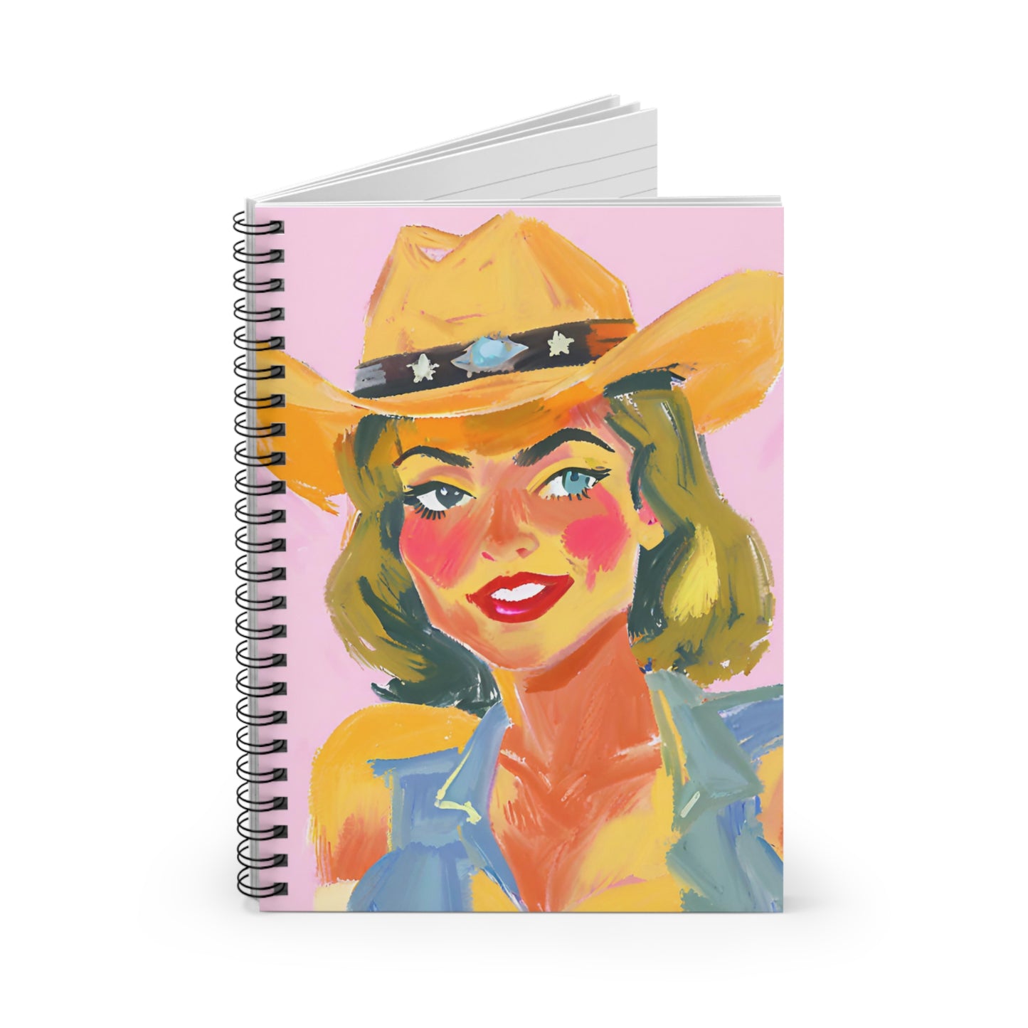 Retro Cowgirl Spiral Notebook - Ruled Line