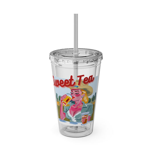 Summer Sweet Tea To Go Sunsplash Tumbler with Straw, 16oz