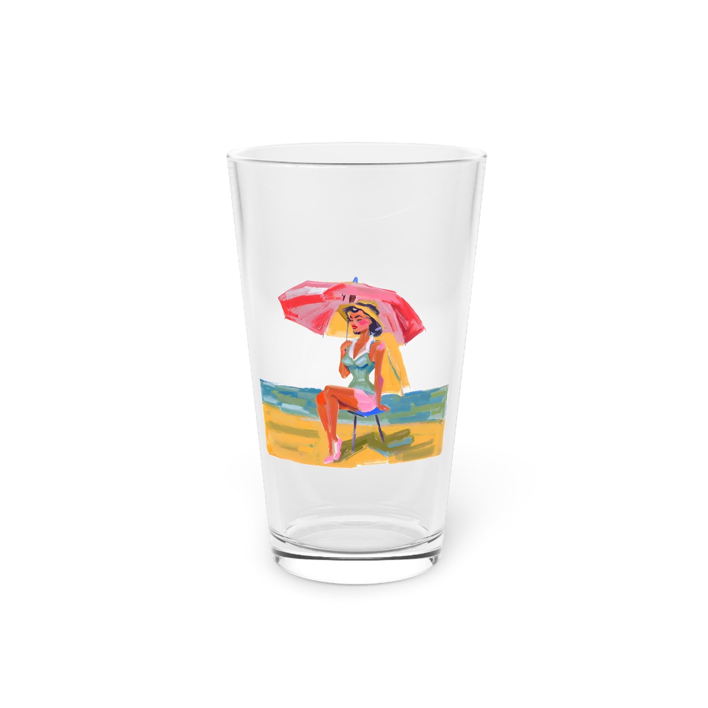 Bettina Loves the Beach Pint Glass, 16oz