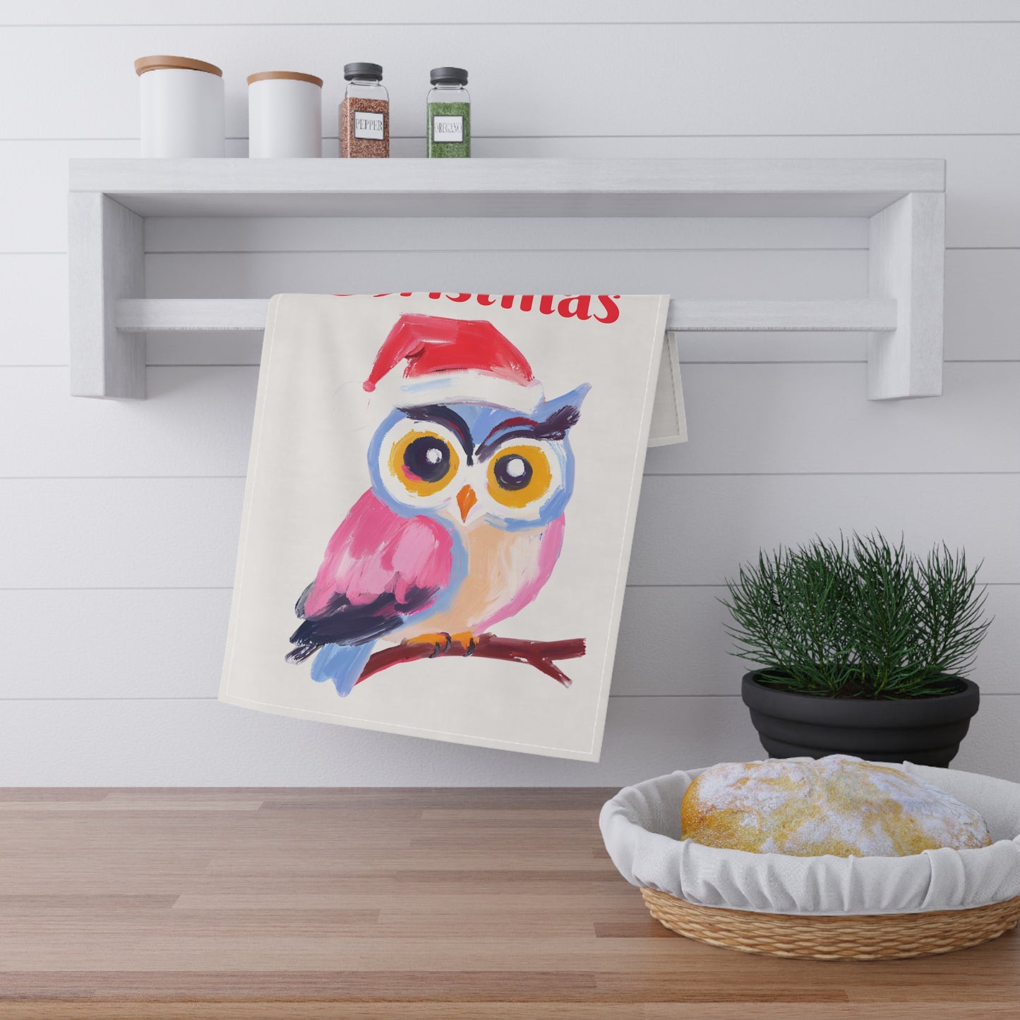 Hoo's Ready for Christmas ? Tea Towel