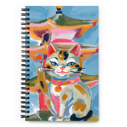 Lucky Cat Spiral notebook